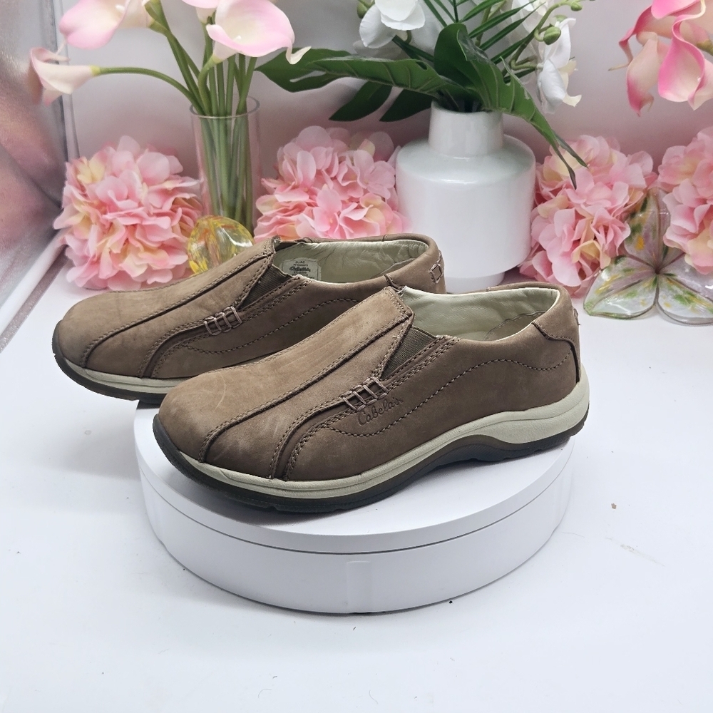 Cabela's Nubuck Leather Slip On Hiking Outdoor Casual Shoes Size 9.5M - Picture 11 of 14
